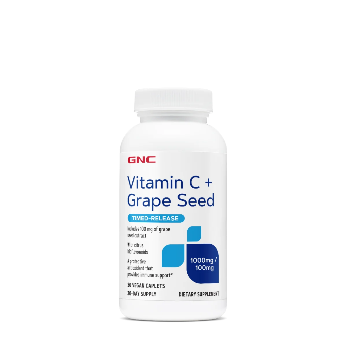 Vitamina C 1000mg cu Bioflavonoide si Extract din Seminte de Struguri cu Eliberare Prelungita, 30 tablete, GNC