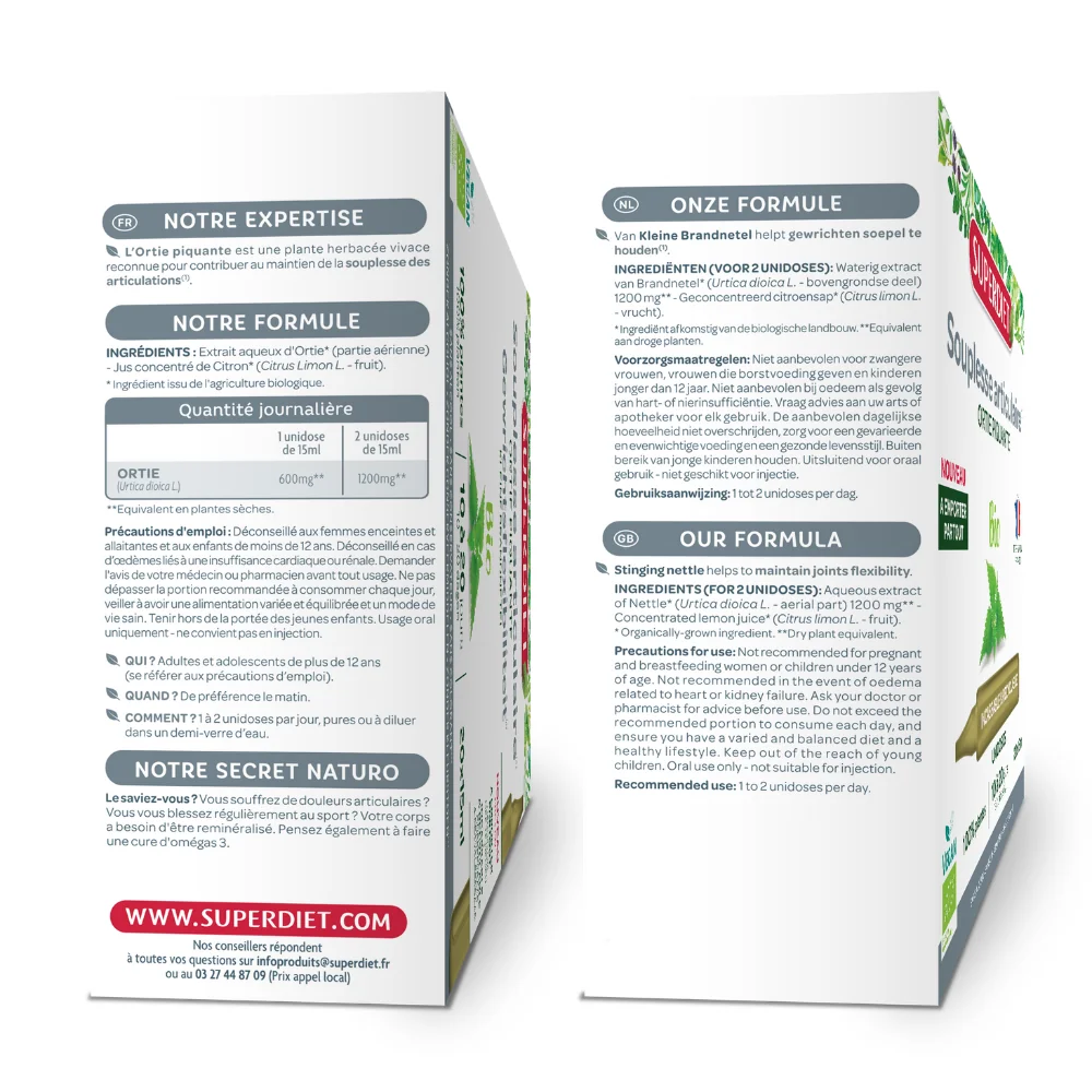 Urzica Bio, 15ml x 20 fiole reciclabile, Superdiet