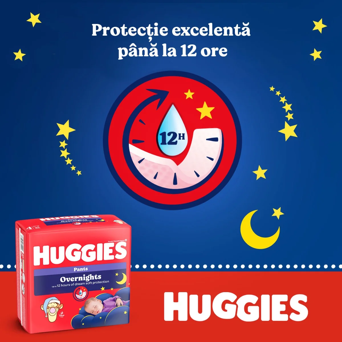 Scutece-chilotel de noapte Overnight Pants Nr. 5, 12-17kg, 24 bucati, Huggies 