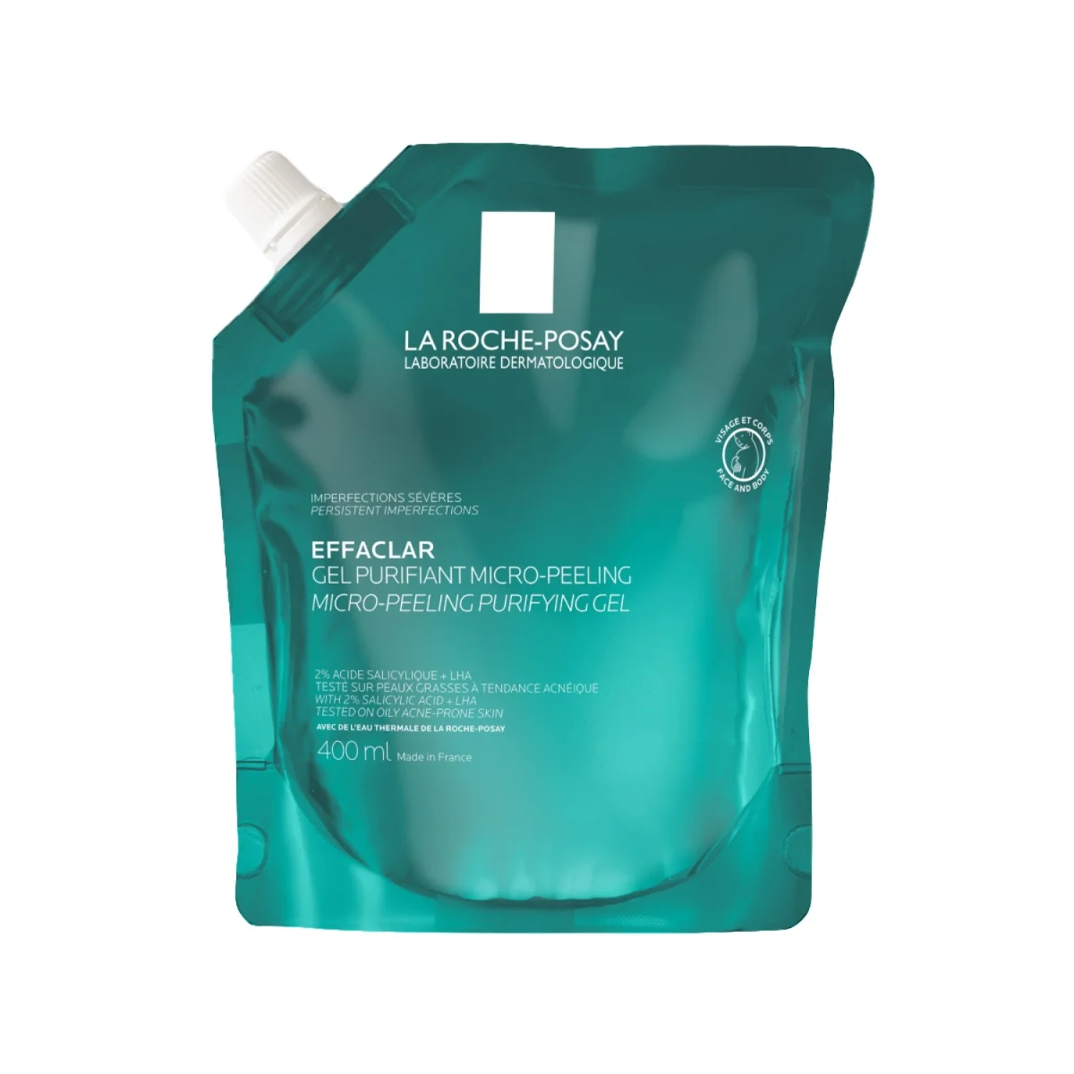 Rezerva de reincarcare Gel Purifiant Micro-Exfoliant Effaclar, 400ml, La Roche-Posay