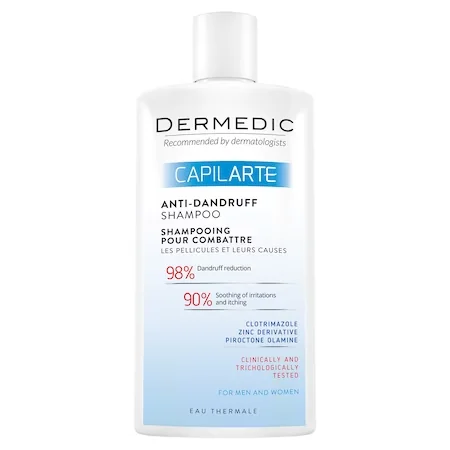 Sampon pentru combaterea matretii cu clotrimazol Capilarte, 300ml, Dermedic