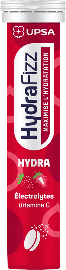 Electroliti cu aroma de capsuni Hydra, 16 comprimate efervescente, Upsa
