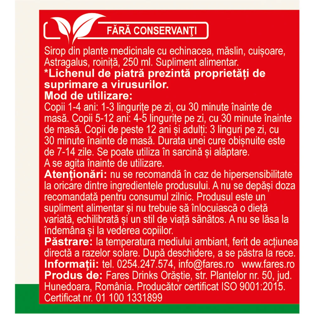 Sirop Biosept, 250 ml, Fares