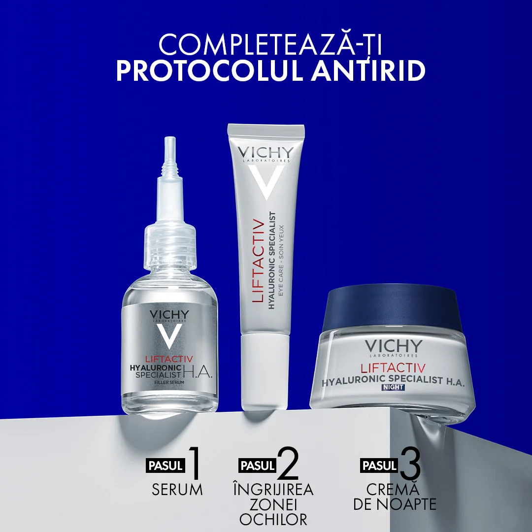Crema de noapte antirid pentru toate tipurile de ten Liftactiv H.A., 50ml, Vichy
