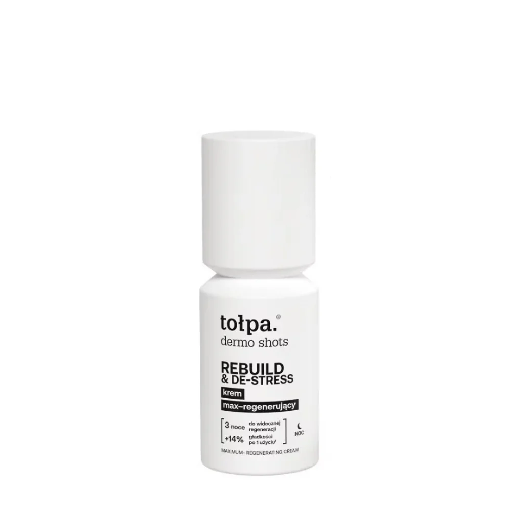 Crema de noapte cu efect regenerant intens Dermo Shots Rebuild and De-Stress, 50ml, Tolpa
