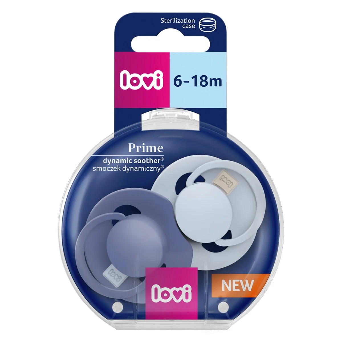 Set suzete din silicon pentru 6 - 18 luni Dynamic Prime Baby Blue/Blue 34/418, 2 bucati, LOVI