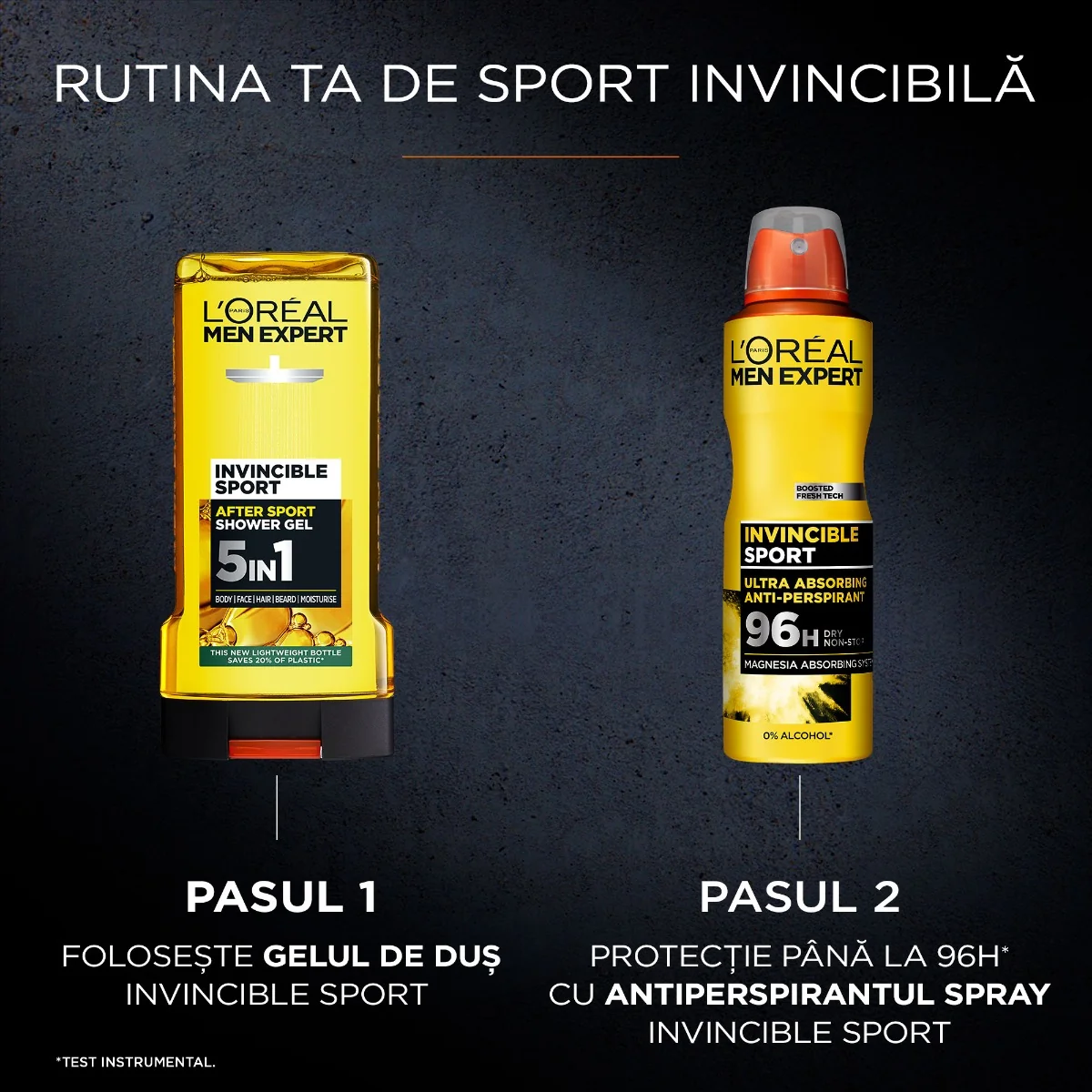 Spray antiperspirant fara alcool Invincible Sport, 150ml, L'oreal Men Expert