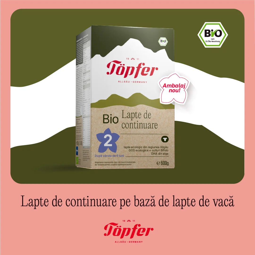 Lapte praf Bio 2 de la 6 luni, 600g, Topfer