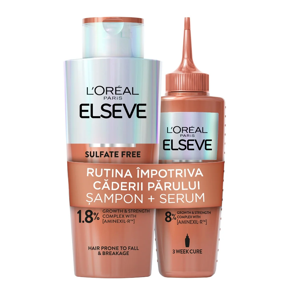 Pachet Sampon anti-cadere 250ml + Serum pentru scalp anti-cadere 102ml, Elseve