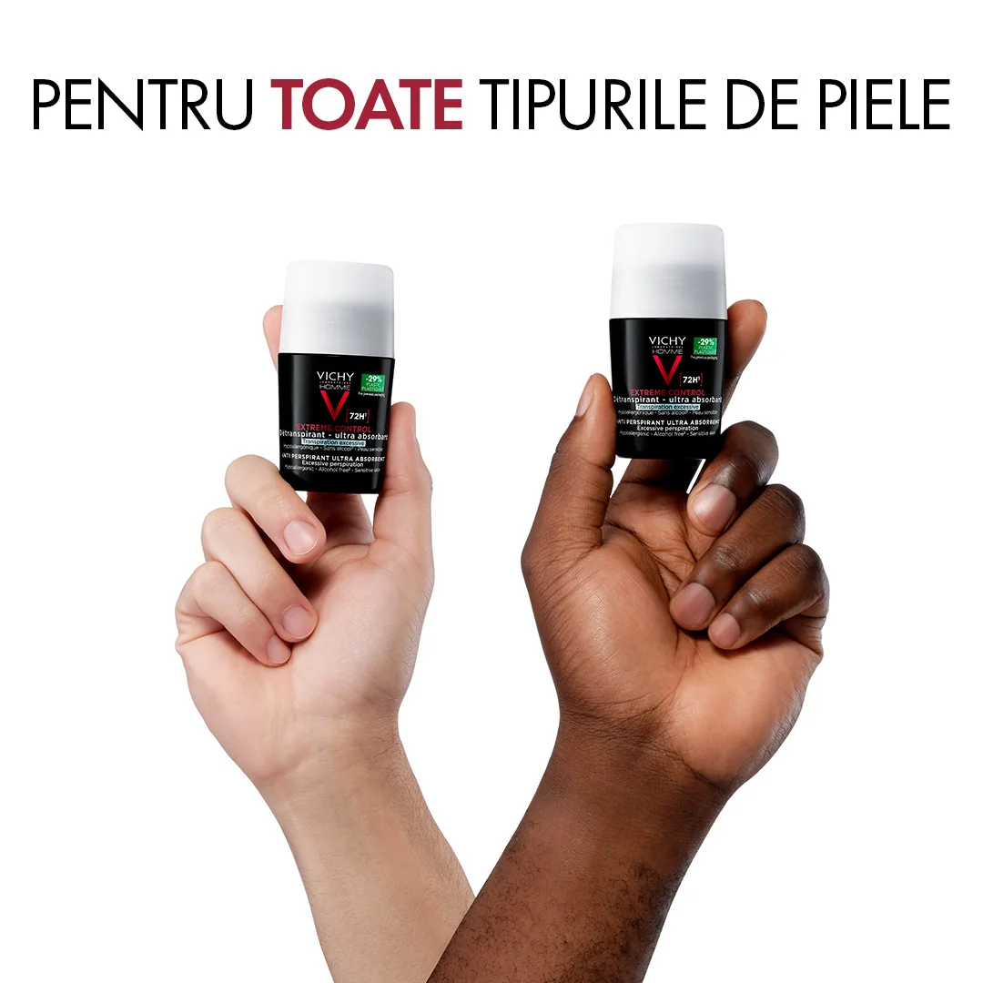 Pachet Deodorant Homme roll-on antiperspirant Control Extrem 72H, 2 x 50ml, Vichy
