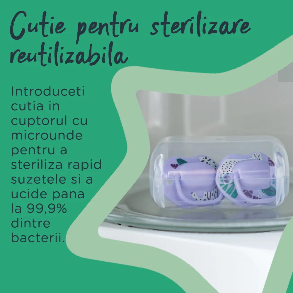 Suzeta ortodontica pentru 6-18 luni Moda Mov, 2 bucati, Tommee Tippee