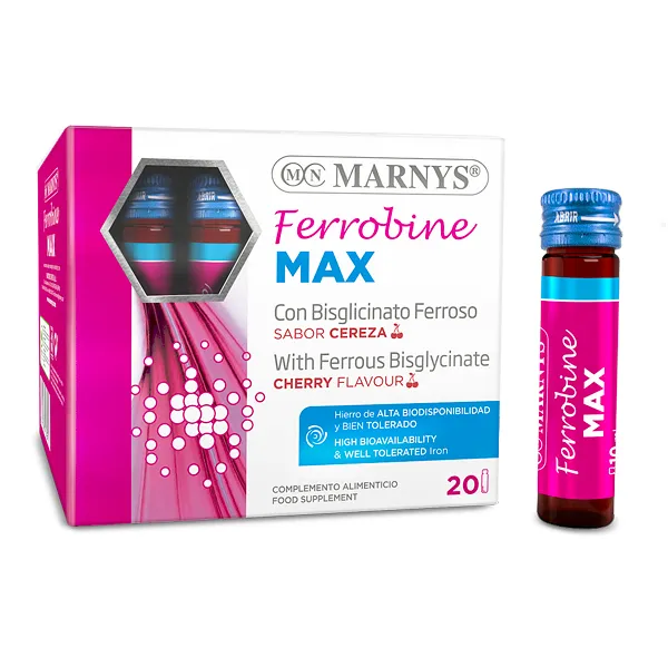 Ferrobine Max cu fier + zinc si vitamine, 20 fiole, Marnys