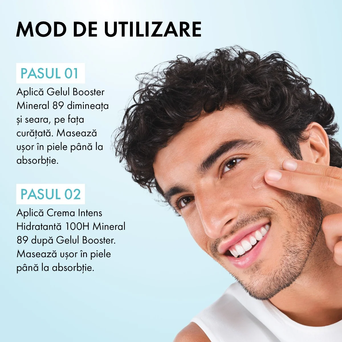 Crema intens hidratanta 100h cu acid hialuronic si niacinamida pentru ten uscat Mineral 89, 50ml, Vichy