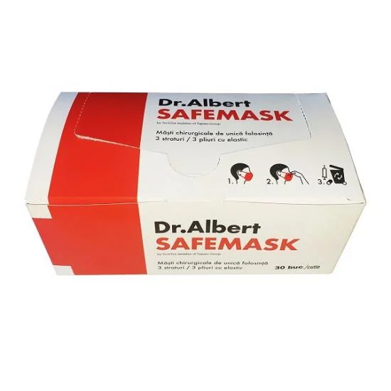 Masti chirurgicale adulti Dr. Albert Safemask, 30 bucati, Techtex