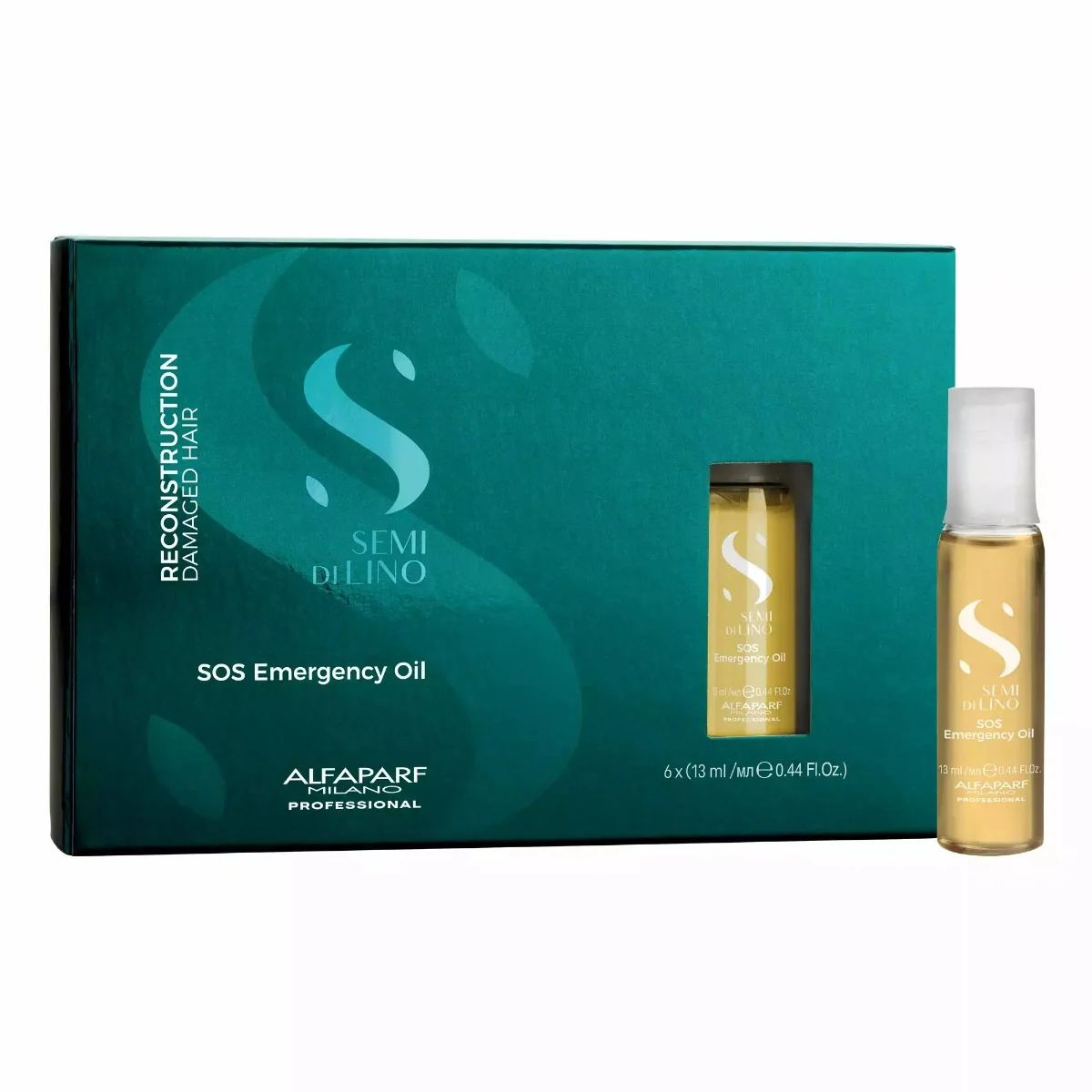 Serum tratament pentru reconstructia parului SOS Emergency Oil Serum, 6 fiole x 13ml, Alfaparf Milano Professional