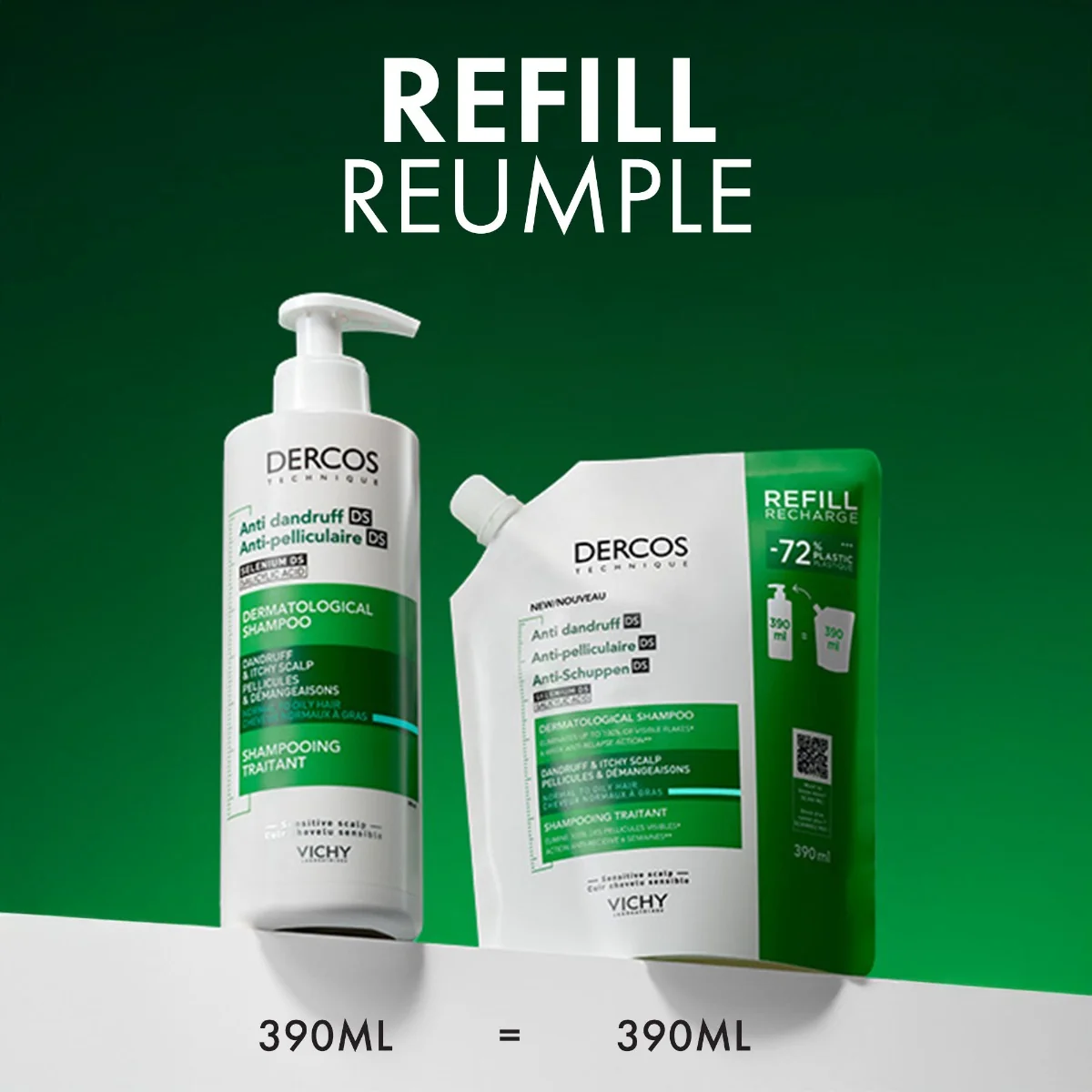 Sampon si balsam 2 in 1 anti-matreata pentru toate tipurile de par Dercos, 200ml, Vichy