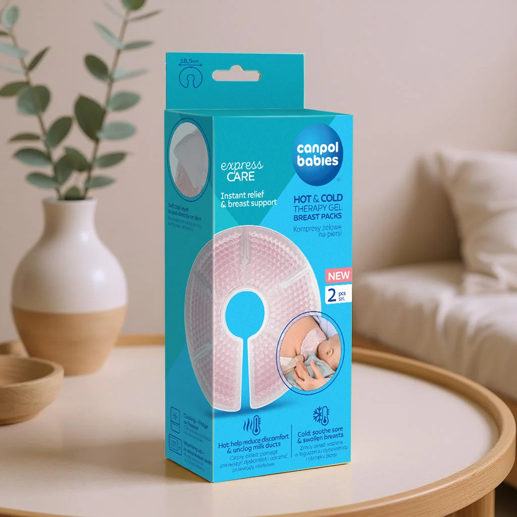 Comprese cu gel pentru sani pentru terapie calda sau rece, 2 bucati, Canpol babies