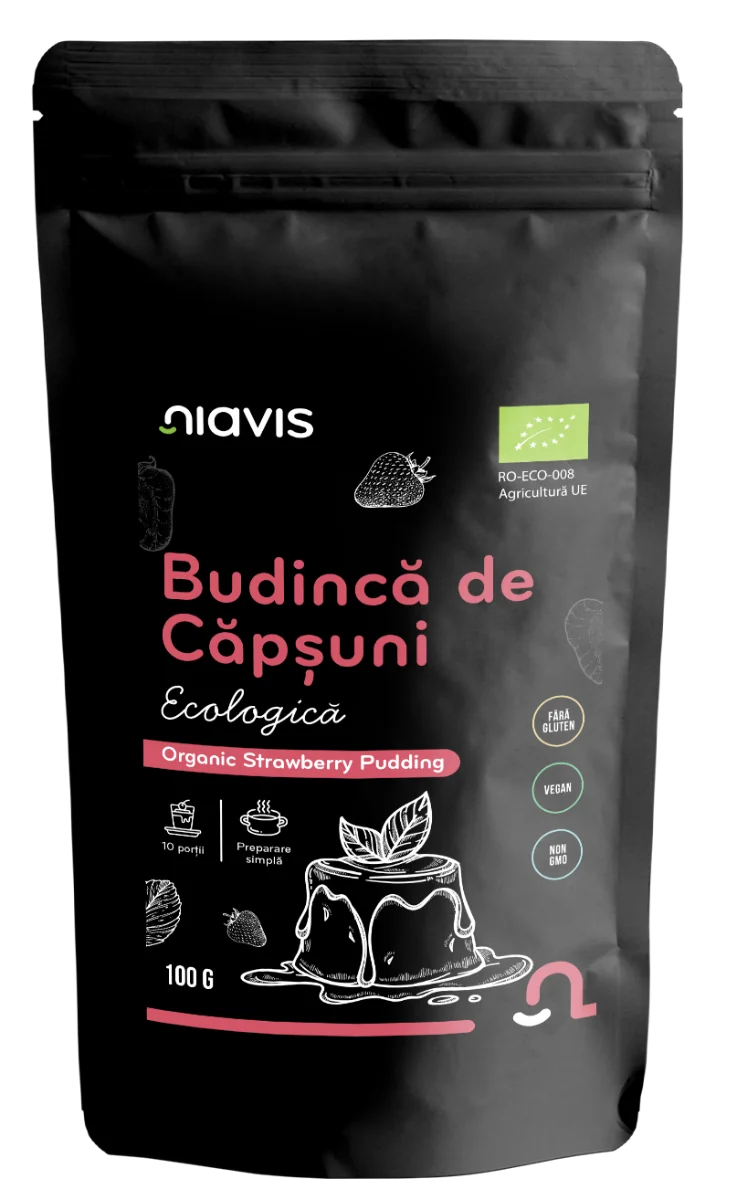 Budinca de capsune fara gluten, 100g, Niavis