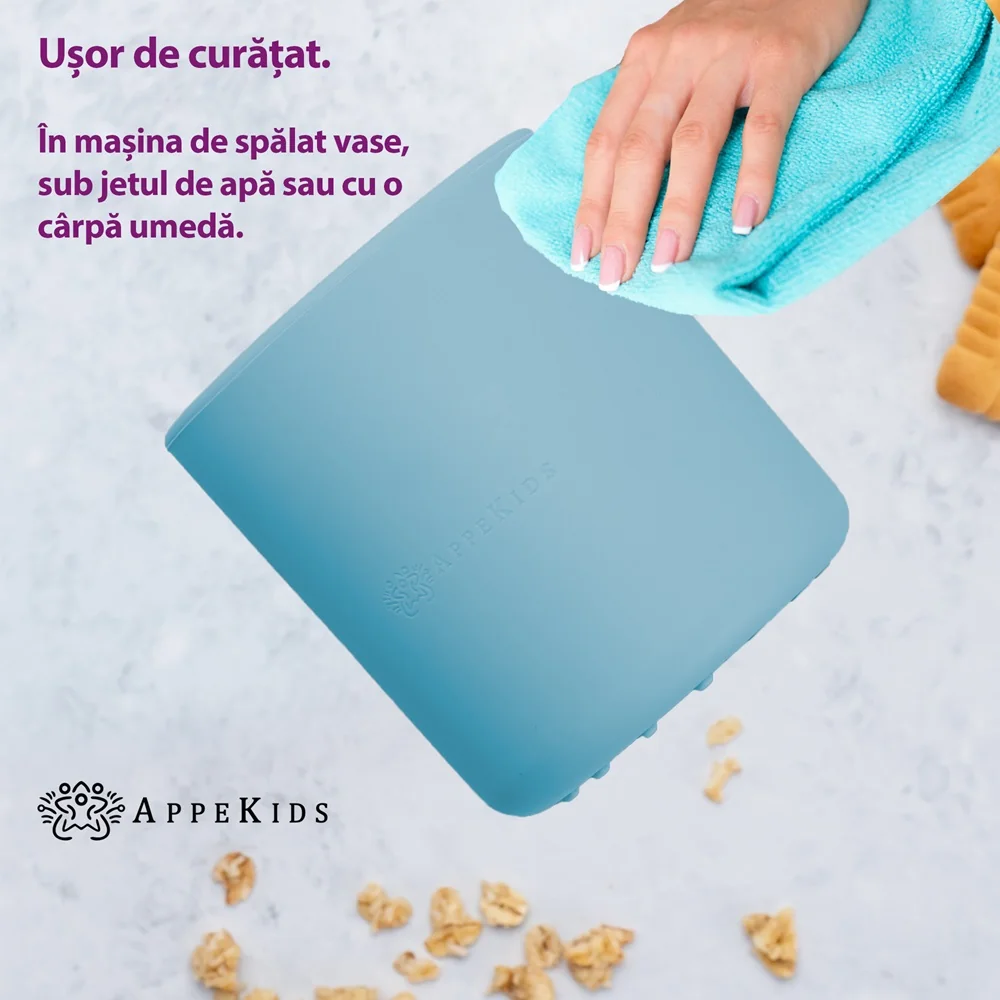 Pahar din silicon Aqua Blue 6 luni+, 1 bucata, Appekids