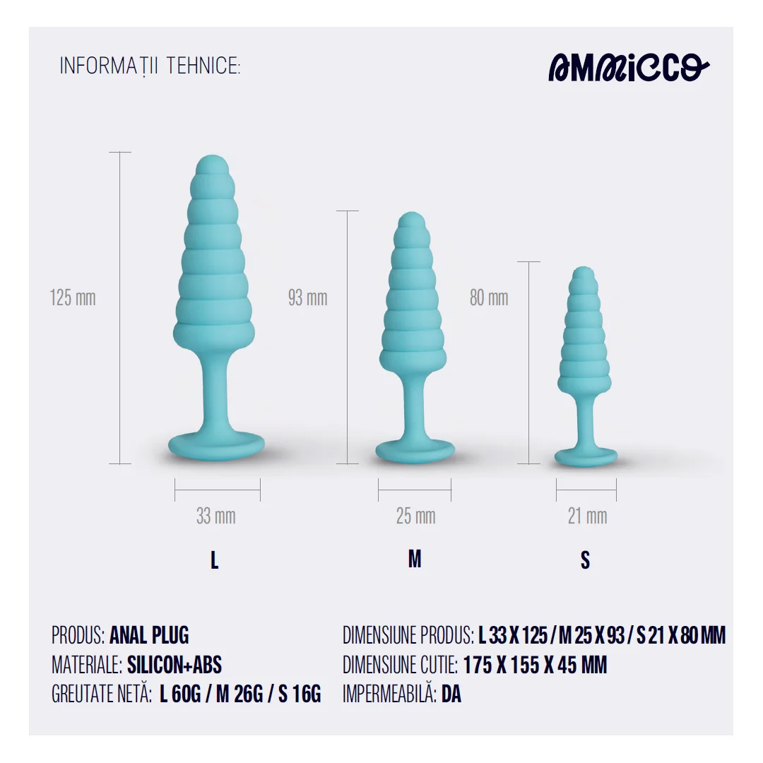 Set 4 pluguri anale cu dimensiuni diferite B-Yourself, 1 bucata, Ammicco