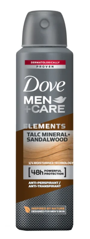 Spray antiperspirant Men+Care Talc & Sandalwood, 150ml, Dove