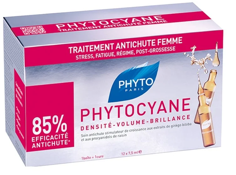 Tratament impotriva caderii parului pentru femei, 12x7.5ml, Phytocyane