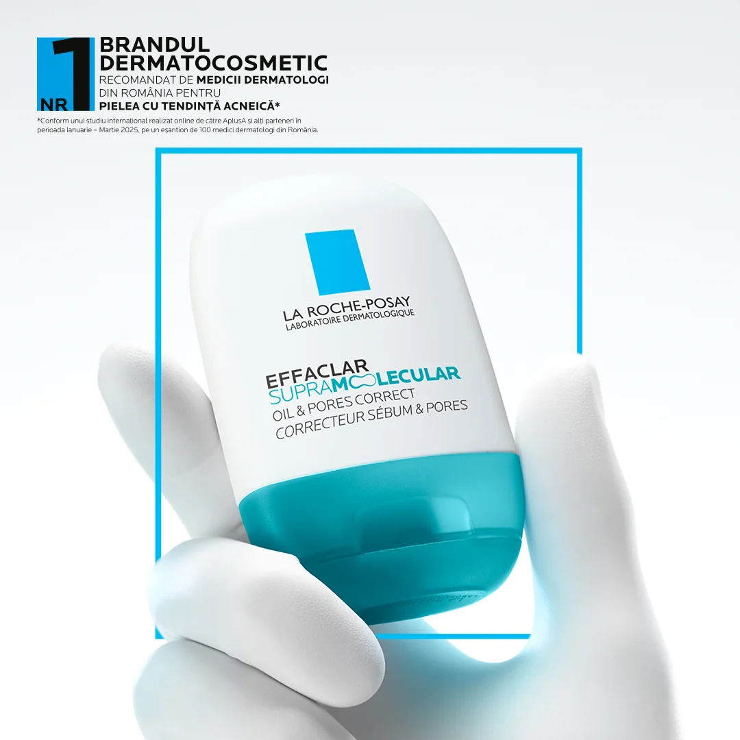 Gel-crema matifiant corector pentru tenul gras cu imperfectiuni Effaclar Supramolecular, 40ml, La Roche-Posay