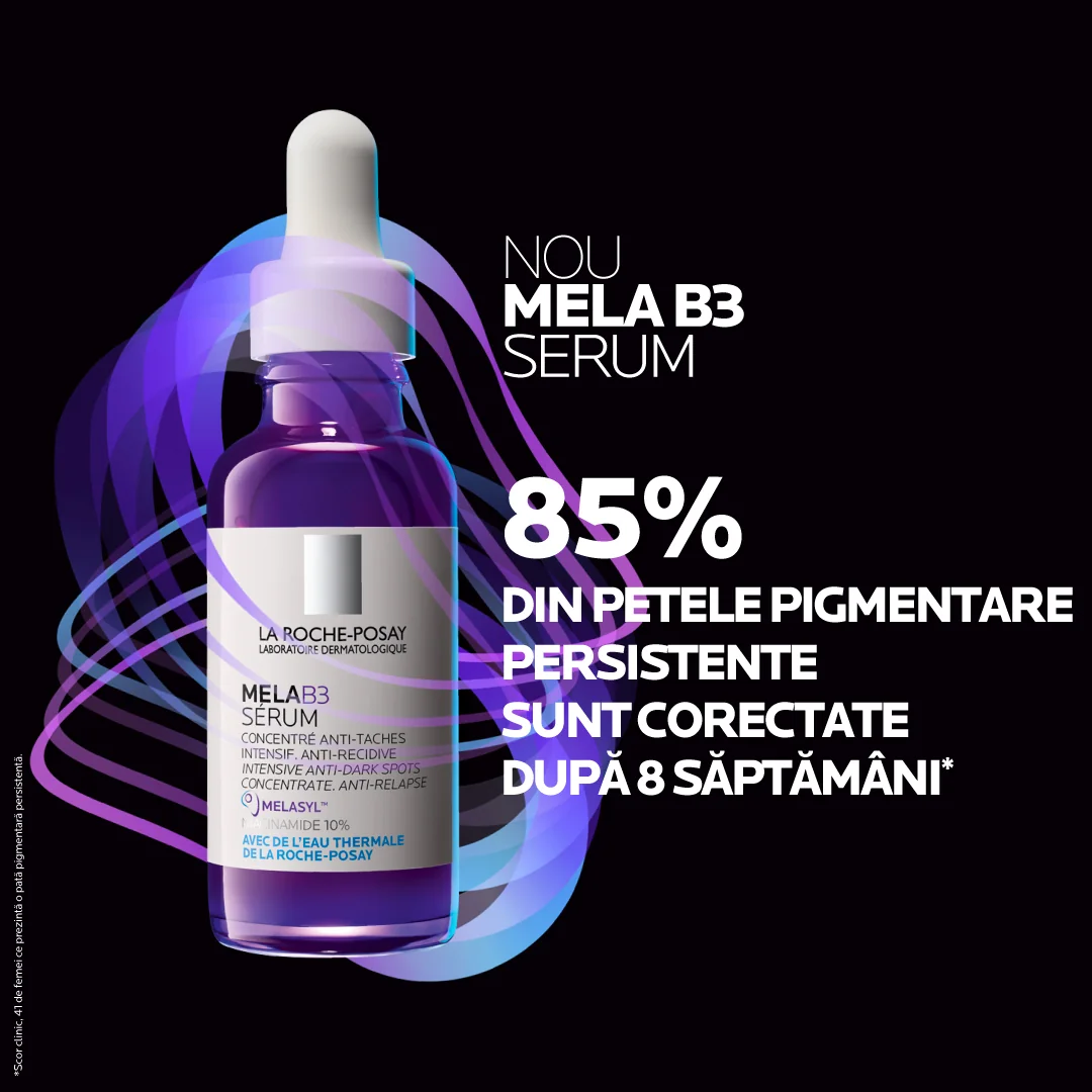 Ser concentrat intensiv pentru corectare pete pigmentare cu efect anti-recurenta pentru orice tip de ten Mela B3, 30ml, La Roche-Posay