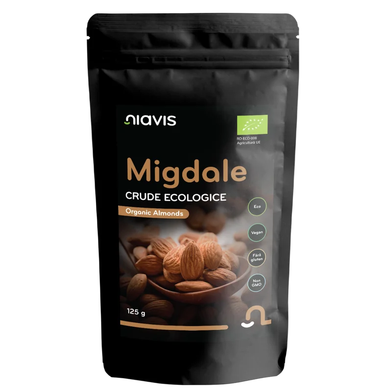 Migdale crude ecologice, 125g, Niavis