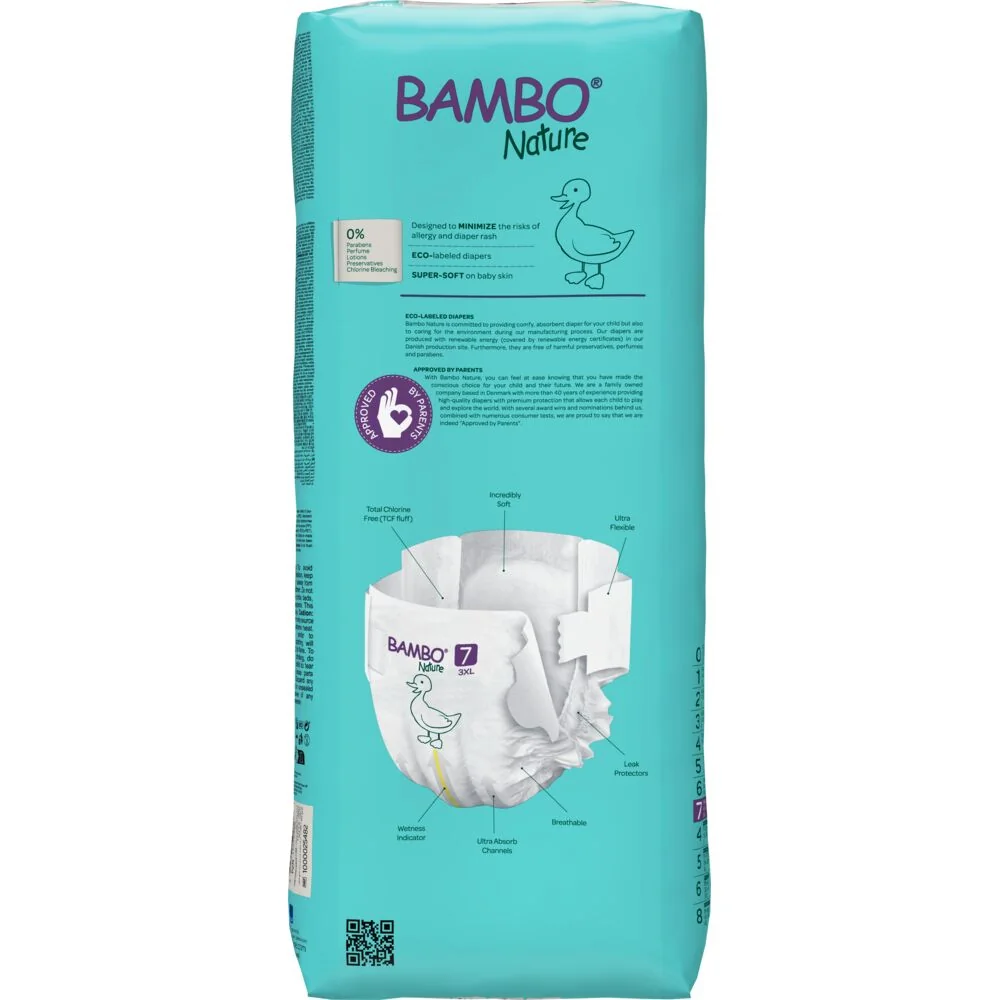 Scutece Eco Premium 18+ kg Marimea 7, 40 bucati, Bambo Nature