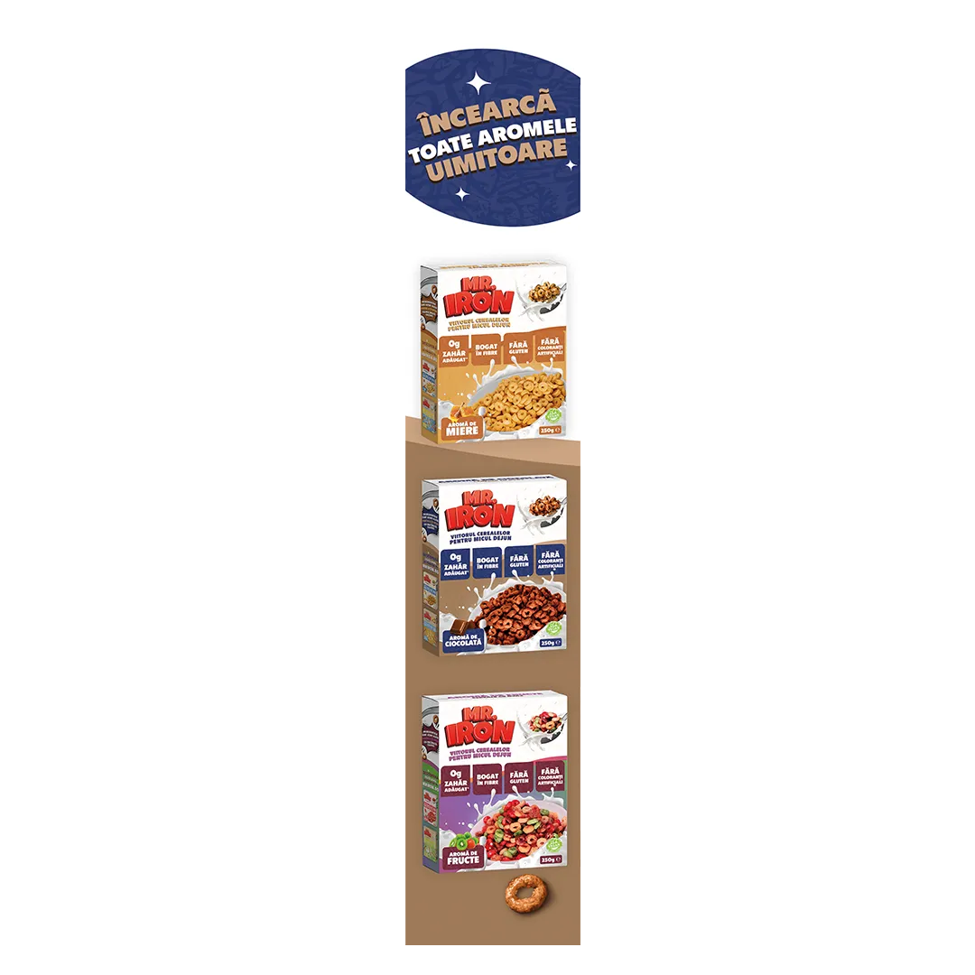Cereale din ovaz fara zahar si fara gluten Ciocolata inghetata, 250g, Mr. Iron