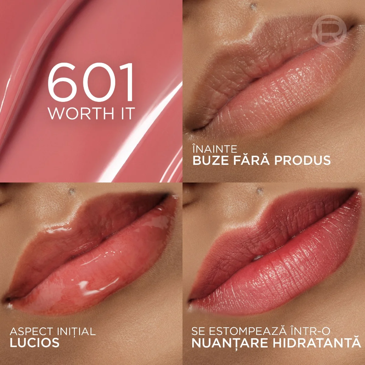 Luciu de buze hidratant Hyaluron Tint Lip Stain Serum Nr. 601 Worth it, 5ml, L'oreal Paris