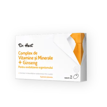 Dr.Hart Complex Vitamine&Minerale + Ginseng, 15 capsule moi 