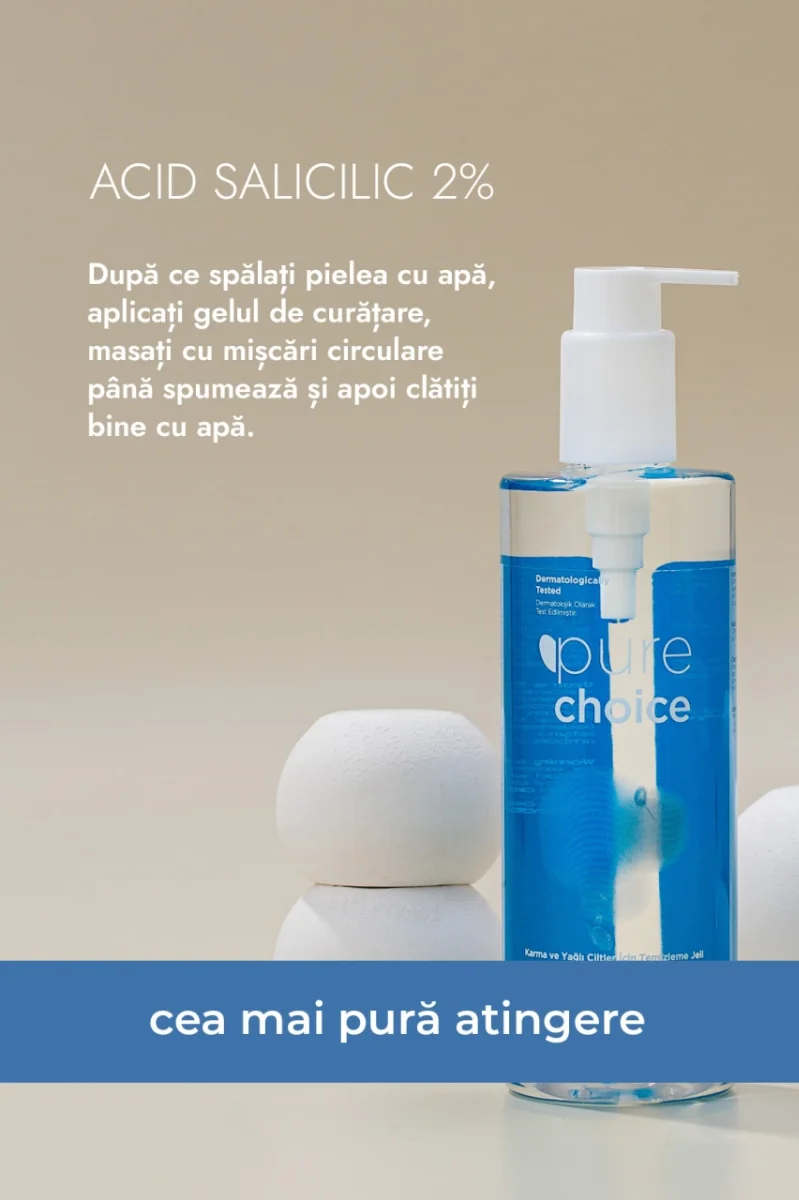 Gel de curatarea faciala pentru ten mixt si gras, 400ml, Pure Choice