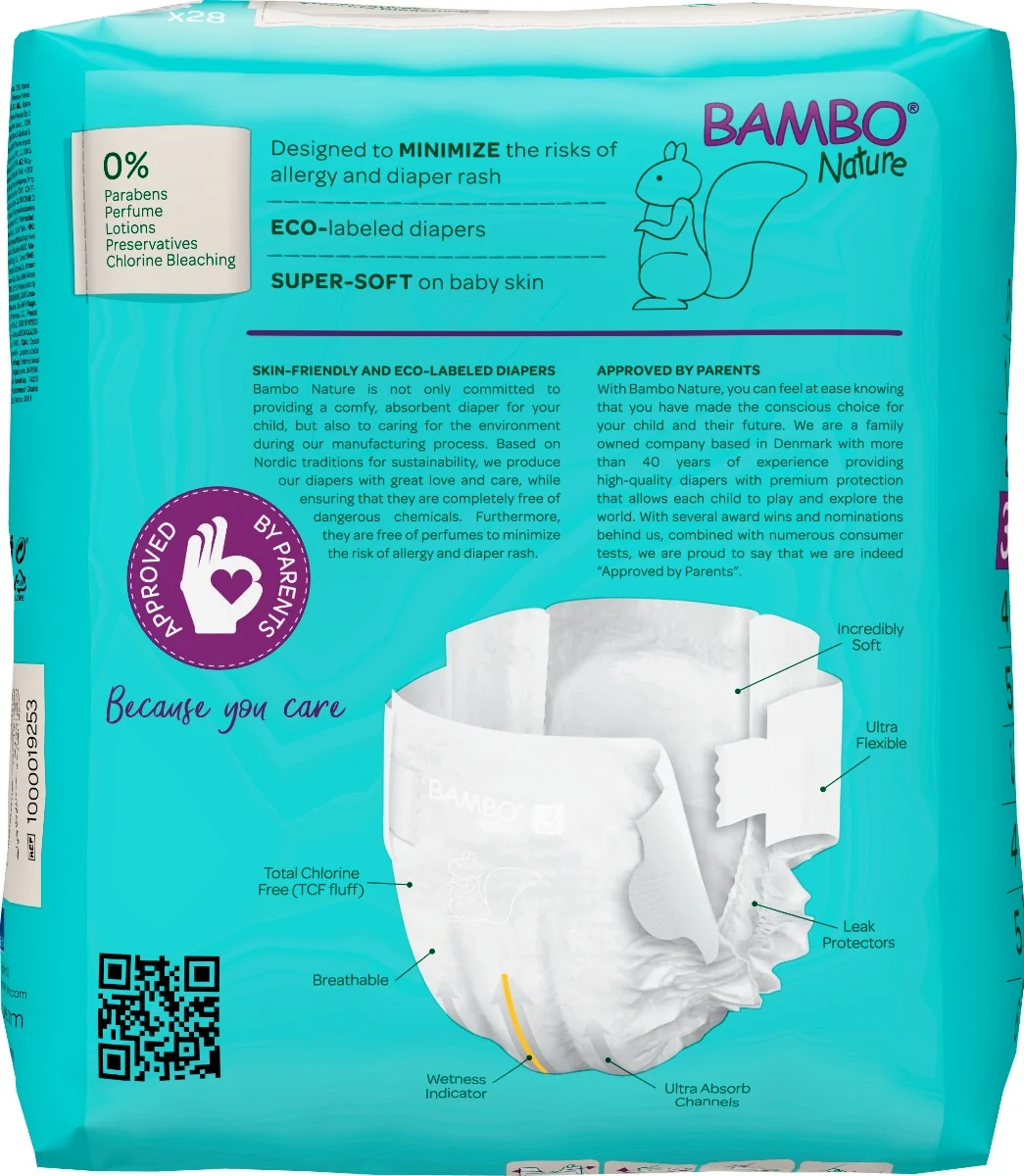 Scutece Ecolabel Nr. 3 pentru 4-8 kg, 28 bucati, Bambo Nature