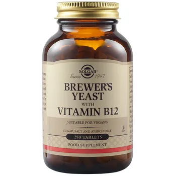 Drojdie de bere cu vitamina B12 500mg, 250 tablete, Solgar 