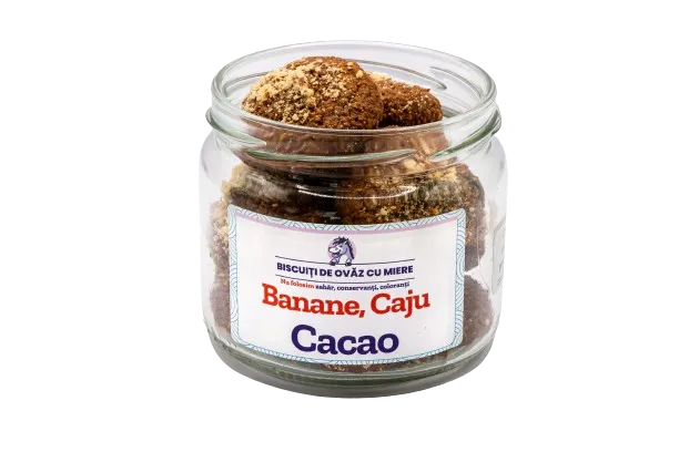 Biscuiti de ovaz cu banane caju cacao, 145g, Ohvaz