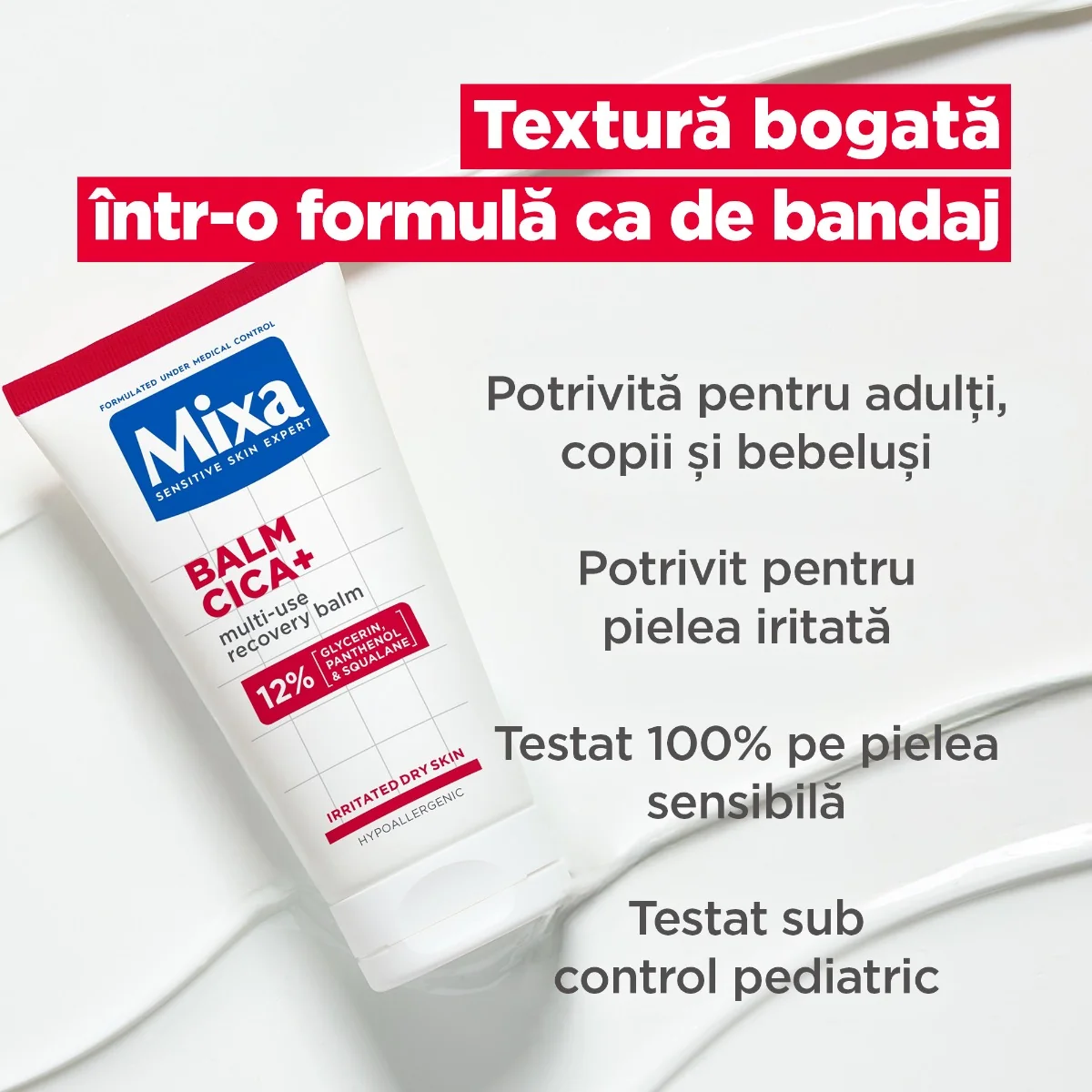 Balsam pentru pielea iritata si uscata Cica Repair+, 50ml, Mixa