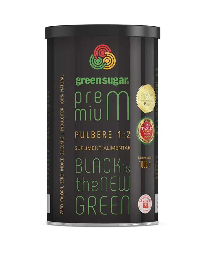 Green Sugar Premium 1:2 pulbere, 1000g, Laboratoarele Remedia