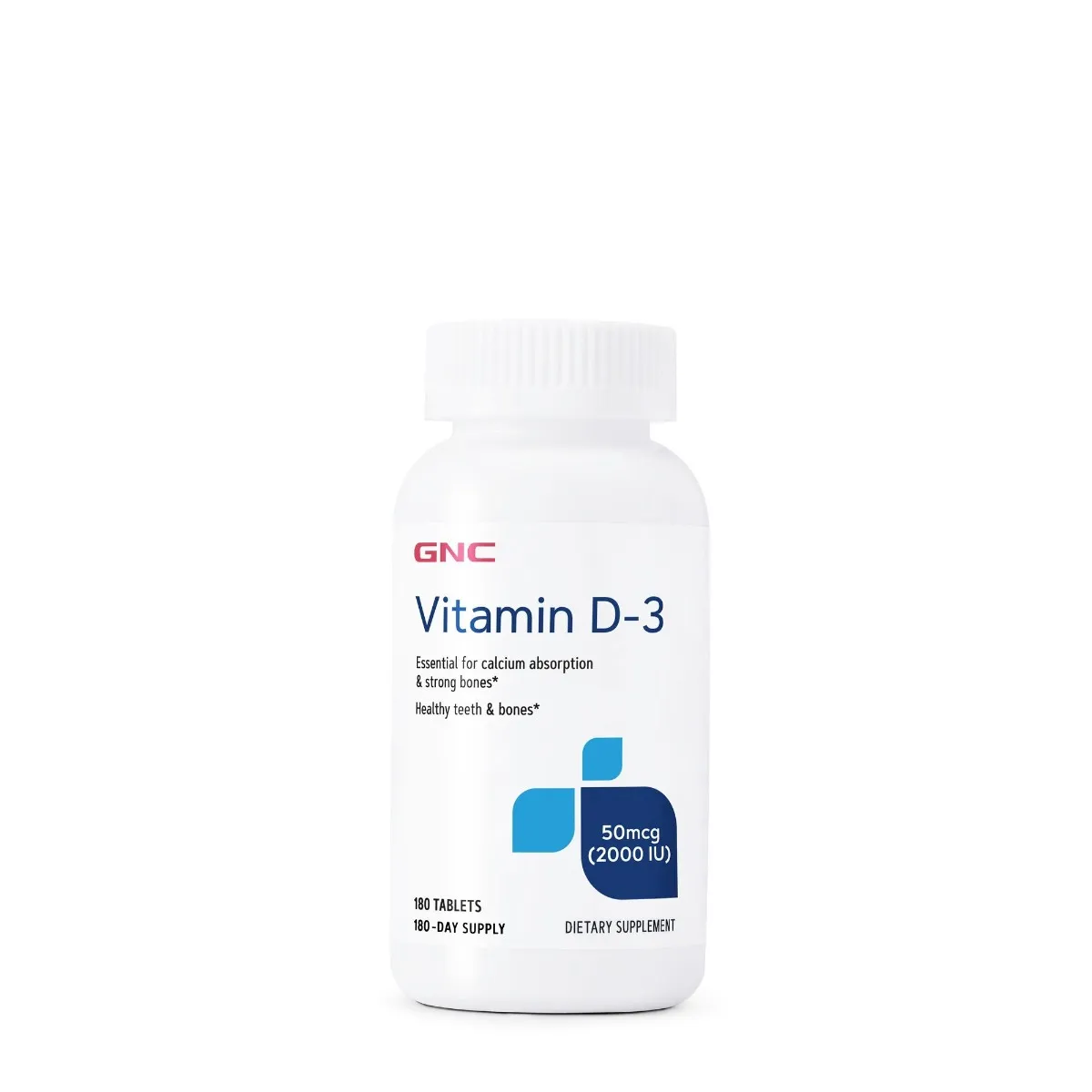 Vitamina D3 2000UI, 180 tablete, GNC