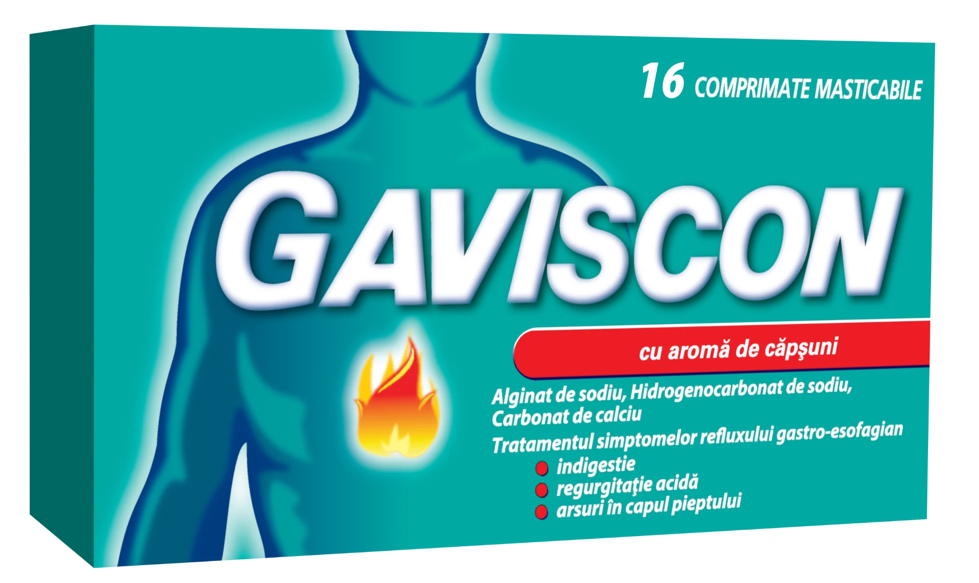 Gaviscon cu aroma de capsuni, 16 comprimate masticabile, Reckitt Benckiser