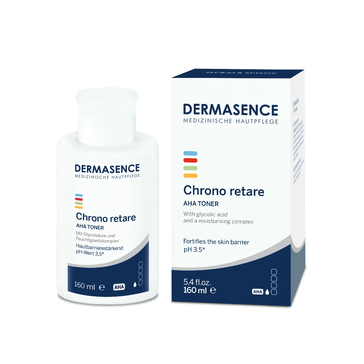 Toner exfoliant bland pentru ten matur cu acizi din fructe Chrono Retare AHA 50+, 160ml, Dermasence