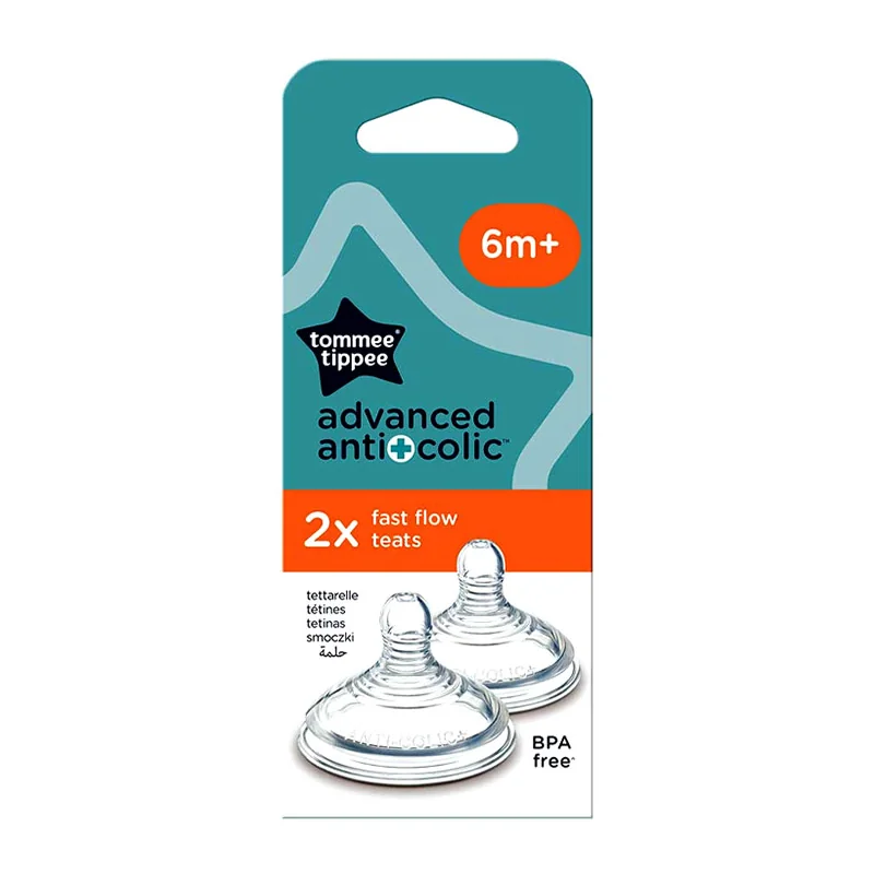 Tetina cu flux rapid 6 luni+ Avanced, 2 bucati, Tommee Tippee