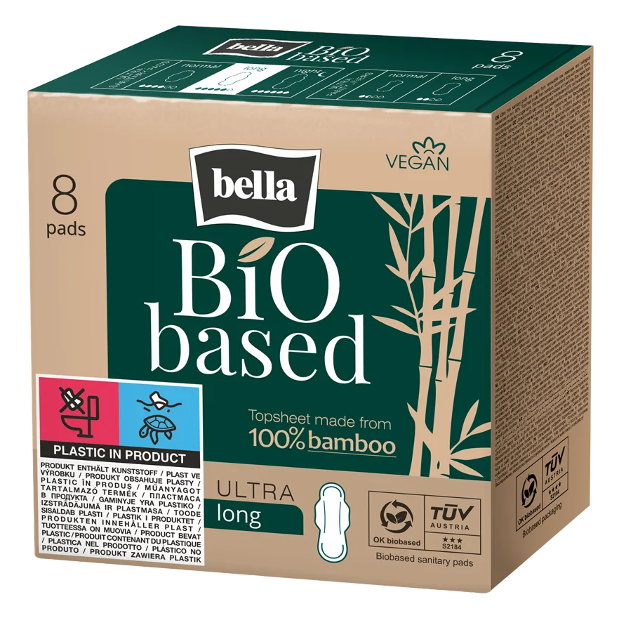 Absorbante Bio Based Long, 8 bucati, Bella