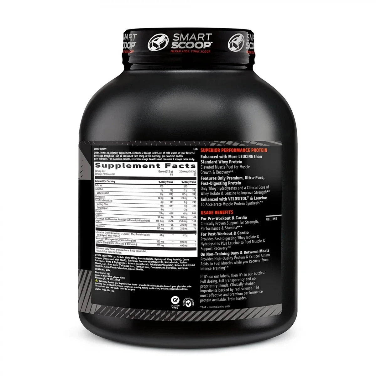 Proteina din zer cu aroma de prajitura de ciocolata AMP Wheybolic, 1798.5g, GNC
