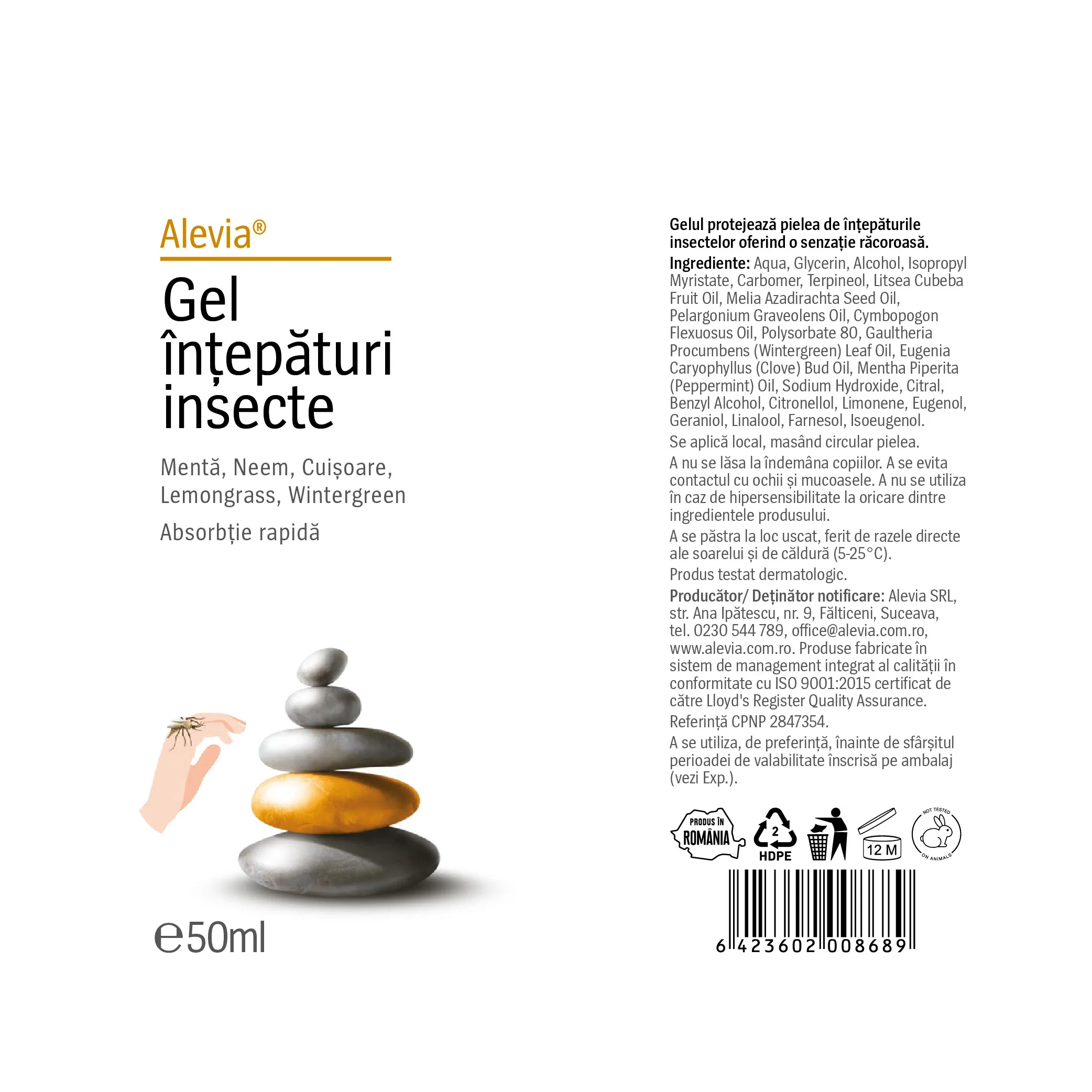 Gel intepaturi insecte, 50ml, Alevia