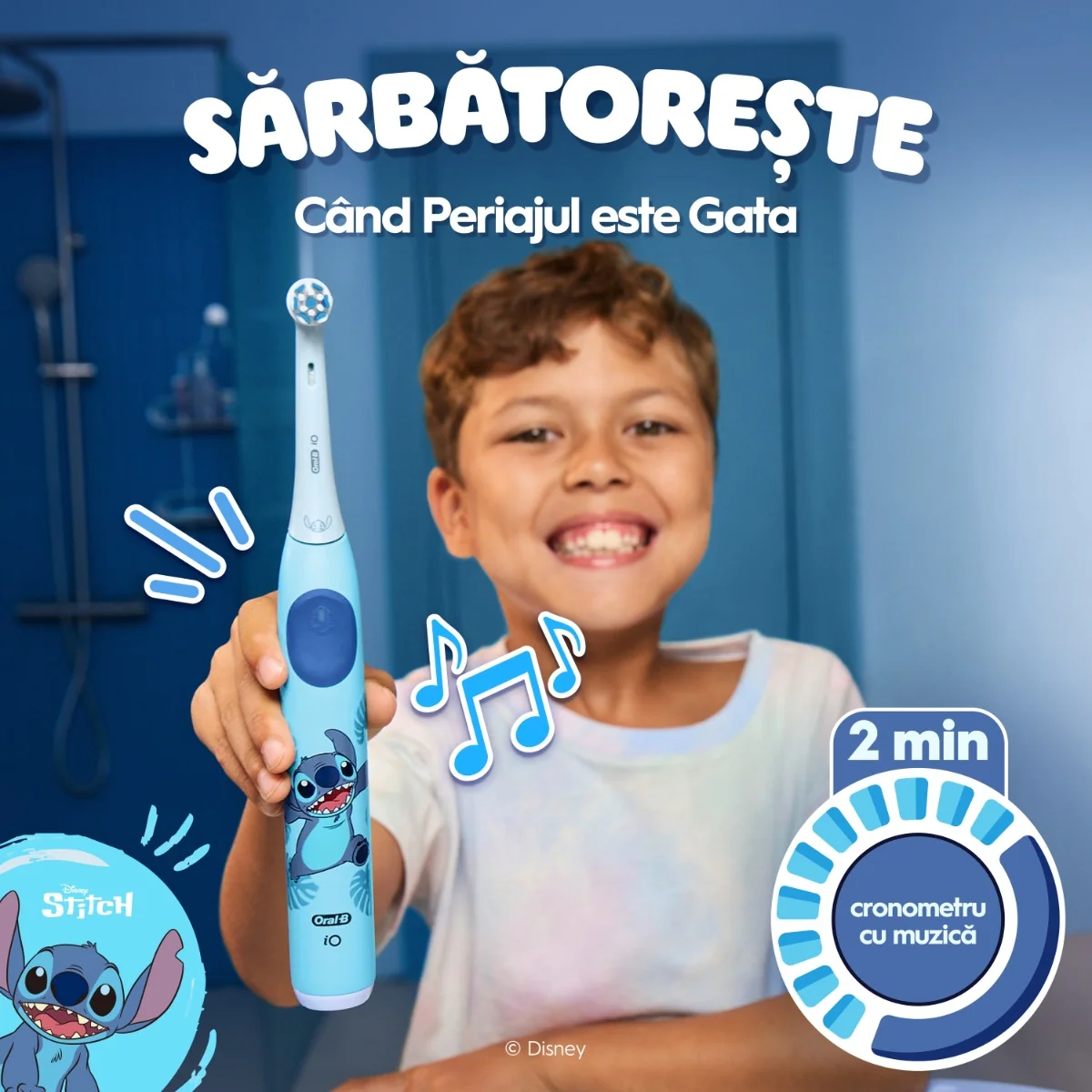 Periuta de dinti electrica pentru copii Stitch iO, 1 buacta, Oral-B