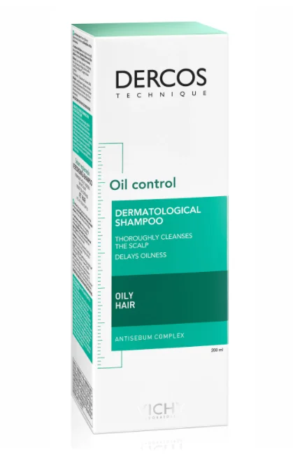 Sampon sebocorector pentru par gras Dercos, 200ml, Vichy | Dr. Max Farmacie