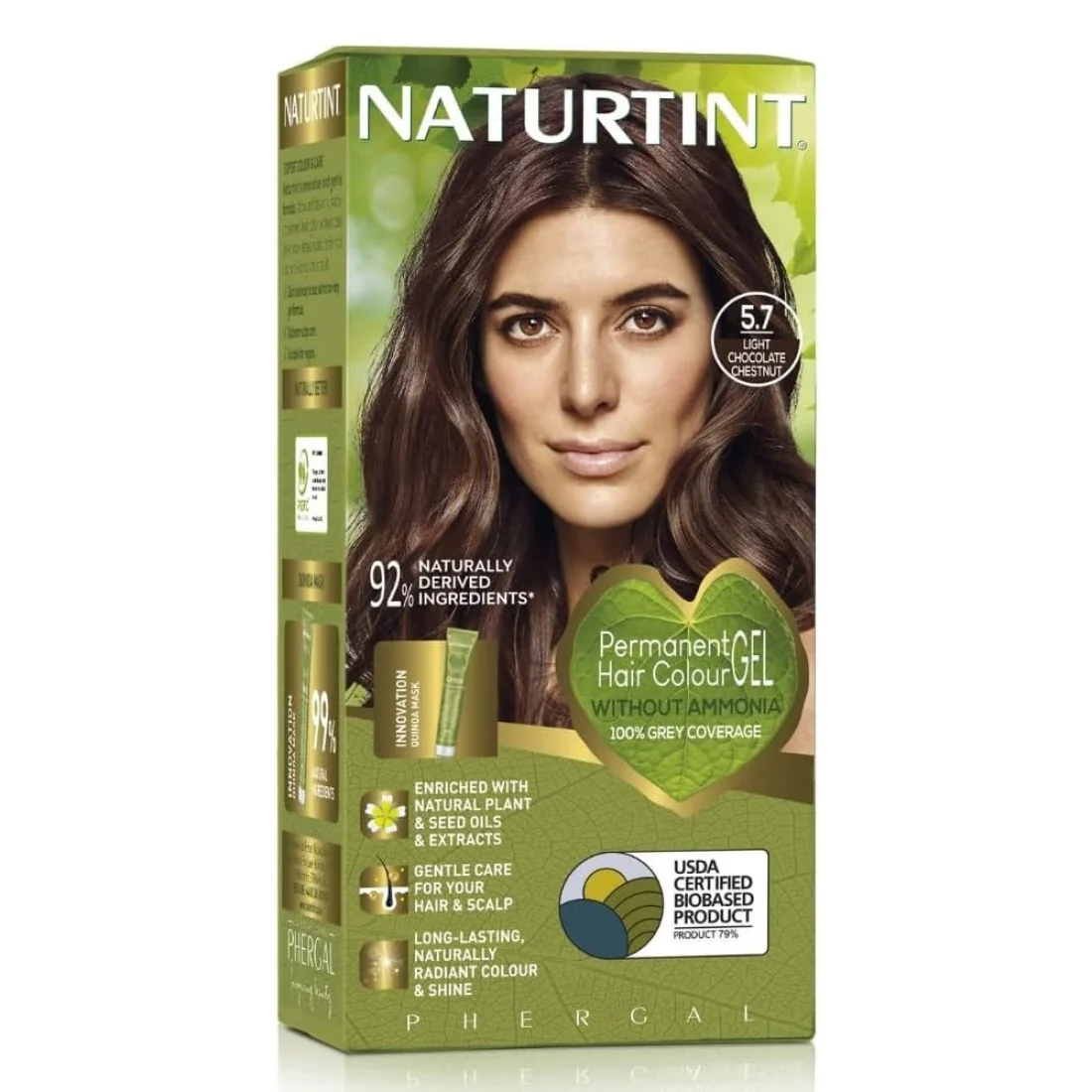 Vopsea de par permanenta 5M Light Mahogany Chestnut, 170 ml, Naturtint