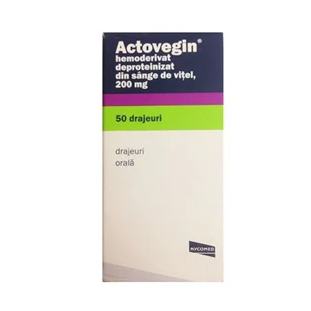 Actovegin 200mg. 50 drajeuri, Nycomed 